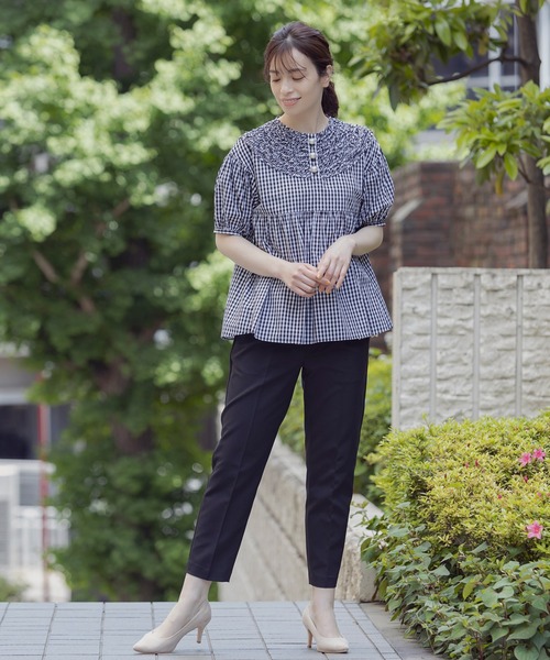「Sono」 半袖ブラウス 1 ブラック レディースの画像