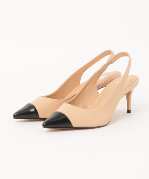 パンプス 「CARRANO」バイカラーバックストラップパンプス(61300C)