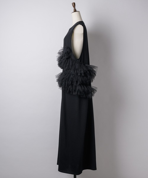 「LA BELLE ETUDE」 ノースリーブワンピース 0 ブラック レディース_画像3