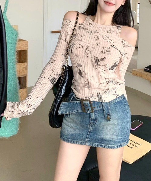 「Riff」 長袖カットソー M ベージュ レディース_画像4