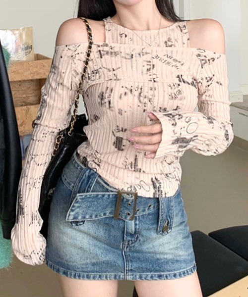 「Riff」 長袖カットソー M ベージュ レディース_画像5