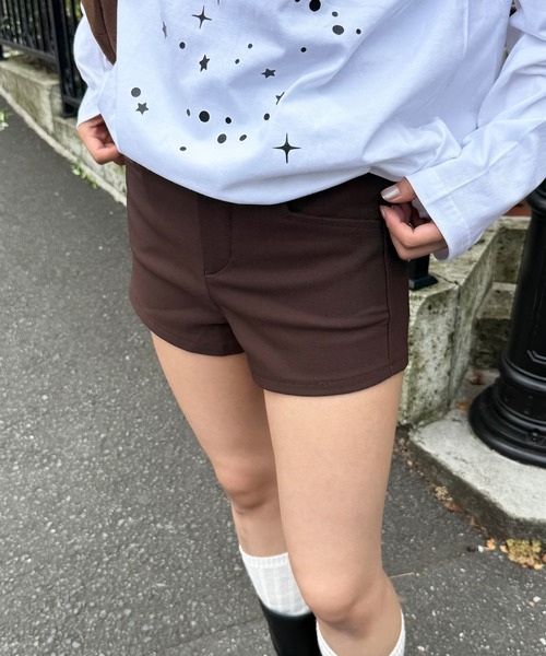 Chiina パンツ Chiina /Y2Kスリムフィットショートパンツ レディース