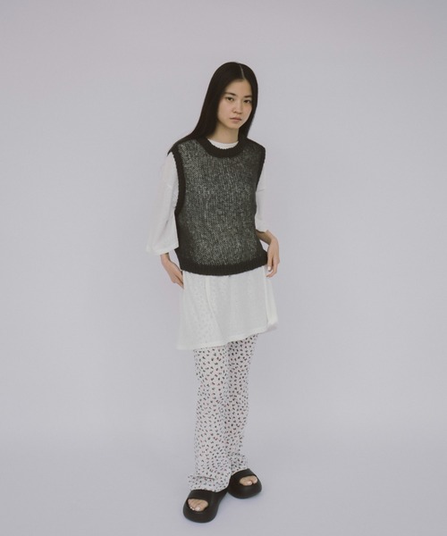 「duei」 ノースリーブニット FREE グレー レディース_画像8