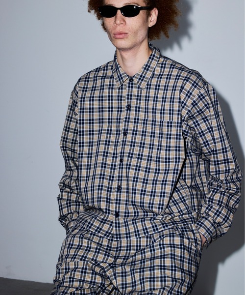 BEAMS（ビームス） シャツ ショートレングス チェックシャツ 「ワイド