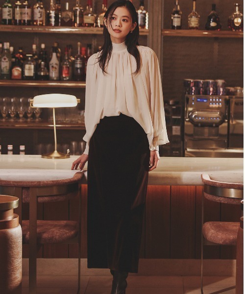 anuans（アニュアンス） ブラウス シャツ ジョーゼットフレアブラウス