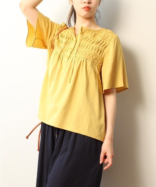 「MB mint breeze」 半袖ブラウス M イエロー レディース_画像3