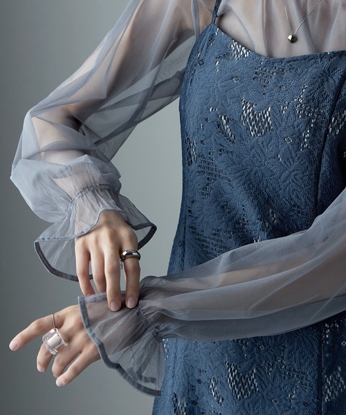 etoll.（エトル） コンビワンピース S グレイッシュブルー レディース