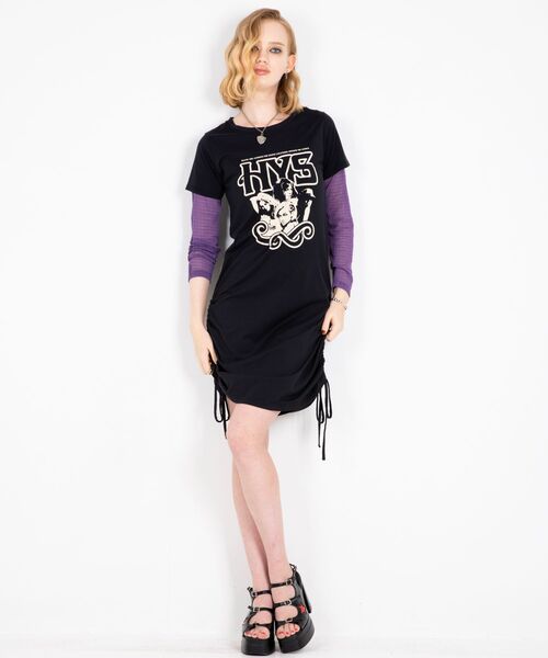 「HYSTERIC GLAMOUR」 半袖ワンピース FREE ブラック レディース