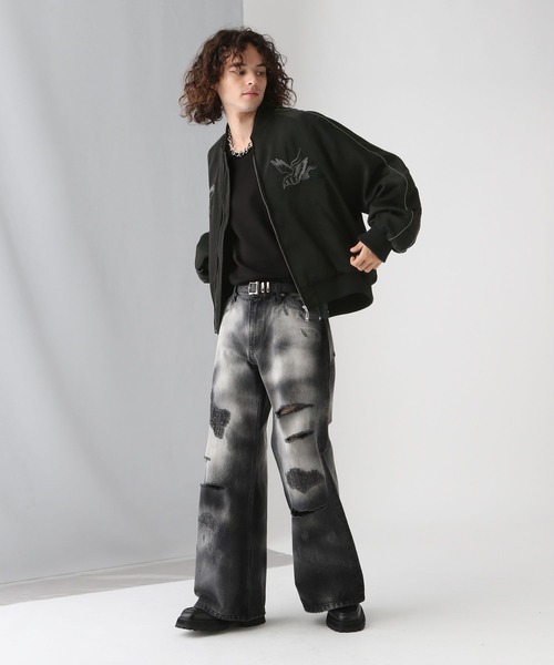 「HARE」 スカジャン SMALL グレー メンズ_画像5