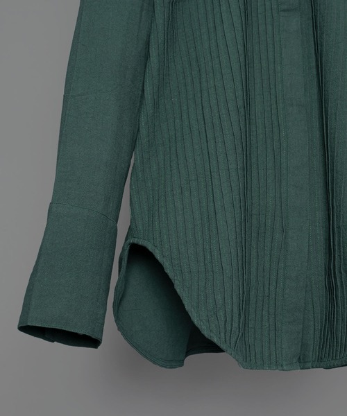 「SEEALL」 長袖シャツ 38 ダークグリーン レディース_画像7