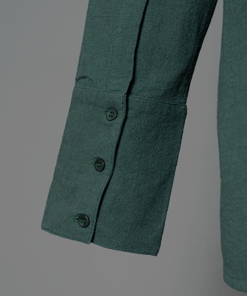 「SEEALL」 長袖シャツ 38 ダークグリーン レディース_画像8