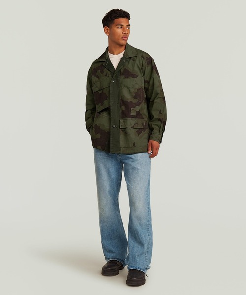 CORONA グリーンカモ　シャツジャケット Lサイズ G-STAR RAW ミリタリージャケット モッズコート Reversible Overshirt