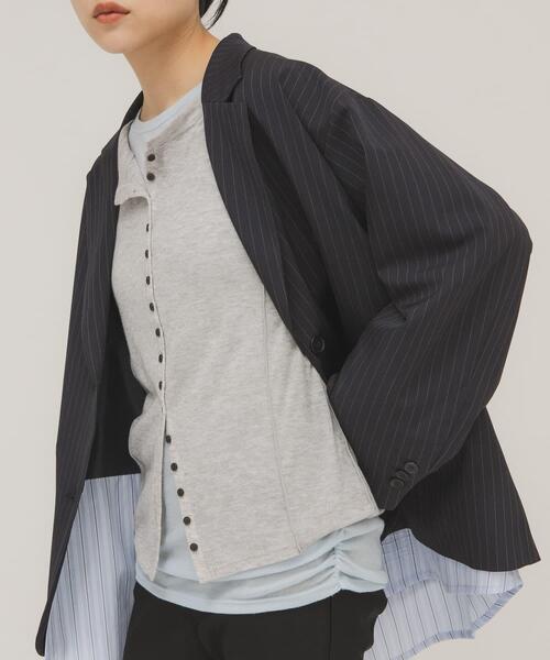 KBF（ケービーエフ） tシャツ バイカラーレイヤードカットソー