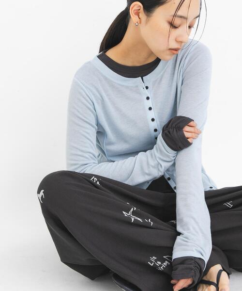 KBF（ケービーエフ） tシャツ バイカラーレイヤードカットソー 