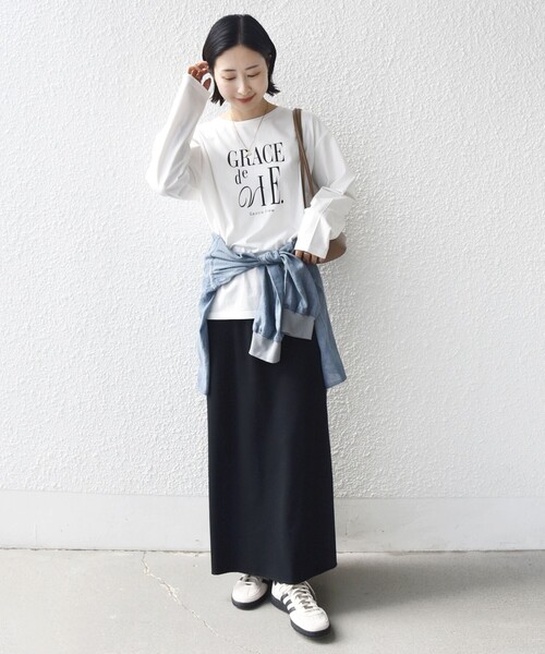 SHIPS（シップス） tシャツ ロング スリーブ プリント TEE レディース