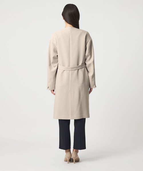 ANAY ダブルクロス ノーカラーコート スプリングコート ベージュ 未使用品 ANAYI - ANAYI アナイ ダブルクロスノーカラーコート の通販 by naonao