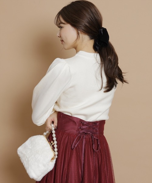 「SWINGLE」 長袖ニット MEDIUM サックスブルー レディース_画像9