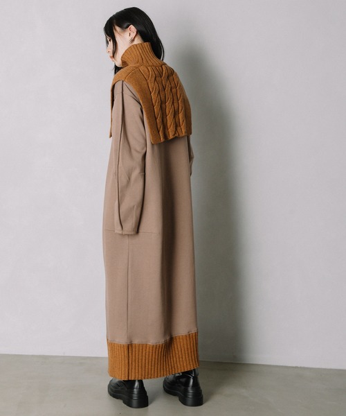 「MARECHAL TERRE」 長袖ワンピース MEDIUM パープル レディース_画像3