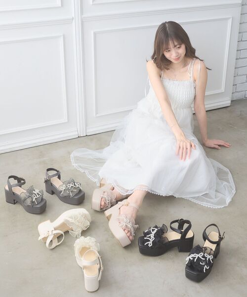 MAJESTIC LEGON（マジェスティックレゴン） 厚底 サンダル 夏 パール