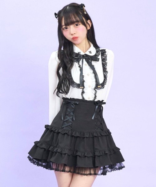 新品 Secret Honey チュールミニスカート （S.M） Secret Honey（シークレットハニー） スカート サイドレースアップ