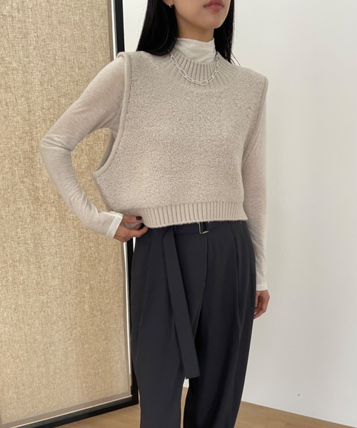 「Didot.showroom」 ニットベスト FREE グレー レディース_画像3