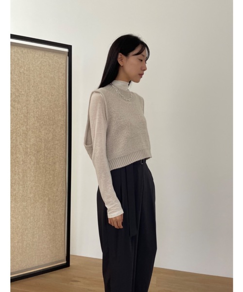 「Didot.showroom」 ニットベスト FREE グレー レディース_画像9