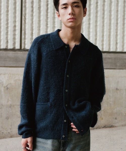 WYM LIDNM 「WYM LIDNM」 ニットカーディガン L ネイビー メンズ