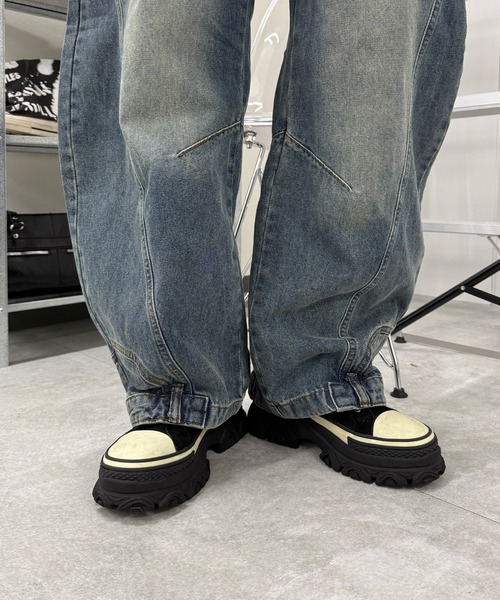 ジーンズ デニム デニムパンツ リメイクカーブデニム レディース