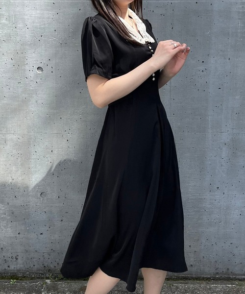 「titty&Co. PETIT」 半袖ワンピース MEDIUM ブラック レディース_画像8