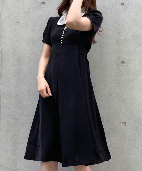 「titty&Co. PETIT」 半袖ワンピース MEDIUM ブラック レディース_画像9