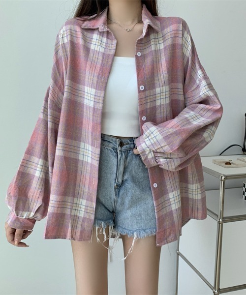 「cammie」 長袖シャツ LARGE ピンク レディース_画像4
