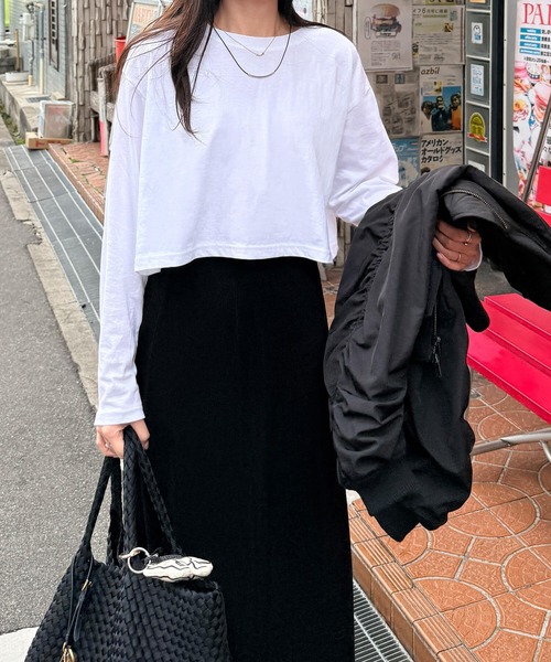 I-SOOK（アイスー） tシャツ クロップドスタンダードロングTシャツ(eri