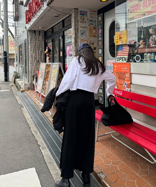 I-SOOK（アイスー） tシャツ クロップドスタンダードロングTシャツ(eri