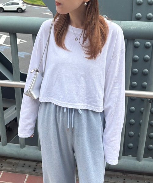 I-SOOK（アイスー） tシャツ クロップドスタンダードロングTシャツ(eri