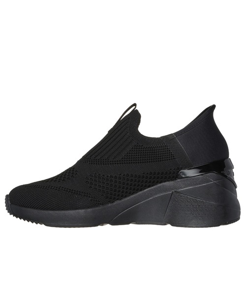 「SKECHERS」 ローカットスニーカー 24cm ブラック×ブラック レディース_画像4
