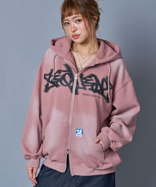 「SEQUENZ」 ジップアップパーカー SMALL ブラウン メンズ_画像7
