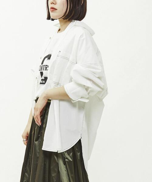 「CONVERSE TOKYO」 長袖シャツ FREE ホワイト レディース_画像6