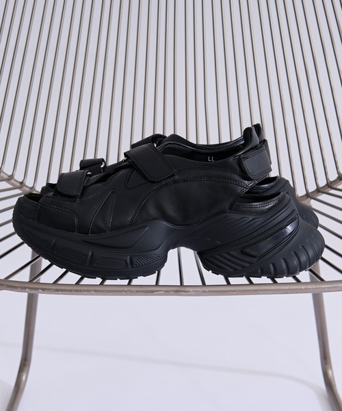 Ellno Loset（エルノロゼット） 厚底 サンダル ダブルベルトボリューム