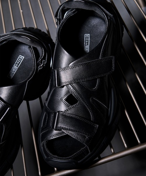 Ellno Loset（エルノロゼット） 厚底 サンダル ダブルベルトボリューム