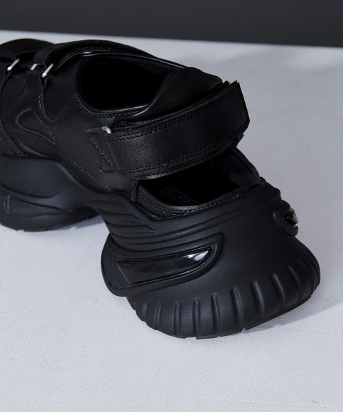 Ellno Loset（エルノロゼット） 厚底 サンダル ダブルベルトボリューム