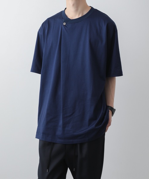 tシャツ DRAPE ROUND-NECK T-SHIRT メンズの画像