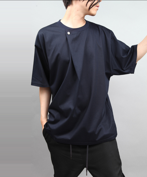 tシャツ DRAPE ROUND-NECK T-SHIRT メンズの画像