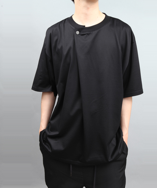 tシャツ DRAPE ROUND-NECK T-SHIRT メンズの画像
