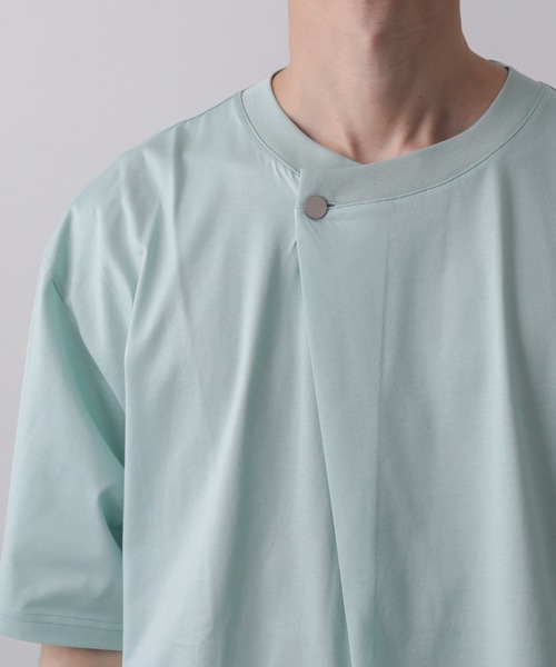 tシャツ DRAPE ROUND-NECK T-SHIRT メンズの画像
