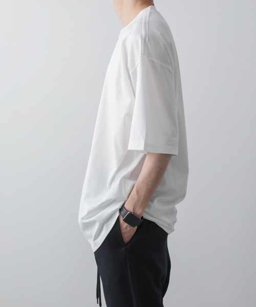 tシャツ DRAPE ROUND-NECK T-SHIRT メンズの画像