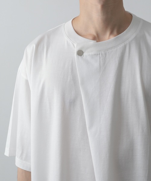 tシャツ DRAPE ROUND-NECK T-SHIRT メンズの画像