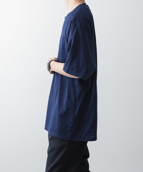 tシャツ DRAPE ROUND-NECK T-SHIRT メンズの画像