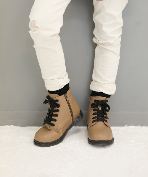 SOROTTO ブーツ ファスナー付きレースアップブーツ キッズ 子供 男の子