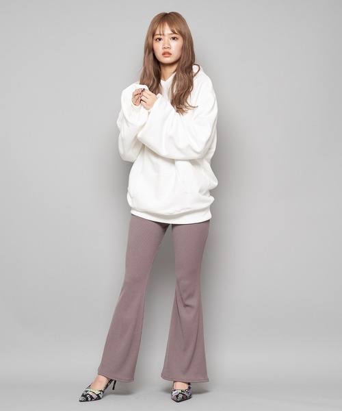 新品　リブフレアパンツ SPIRALGIRL パンツ リブフレアパンツ レディース : ZOZOTOWN