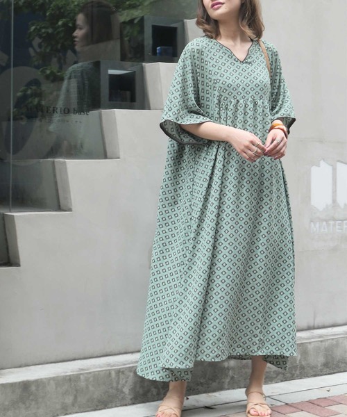 CORNERS（コーナーズ） ワンピース CORNERS by yui コモン柄カフタン